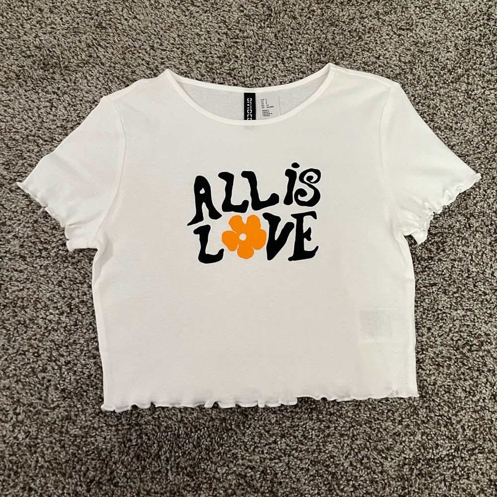 h&m all is love top